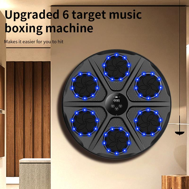 Christmas Gift, Upgrade and Increase the Six-Target Intelligent Boxing Training Set, Musical Boxing Machine with Gloves, Intelligent Counting Boxing Machine, Electronic Boxing Training Target, 12 Speed Adjustable, 12 Strike Modes