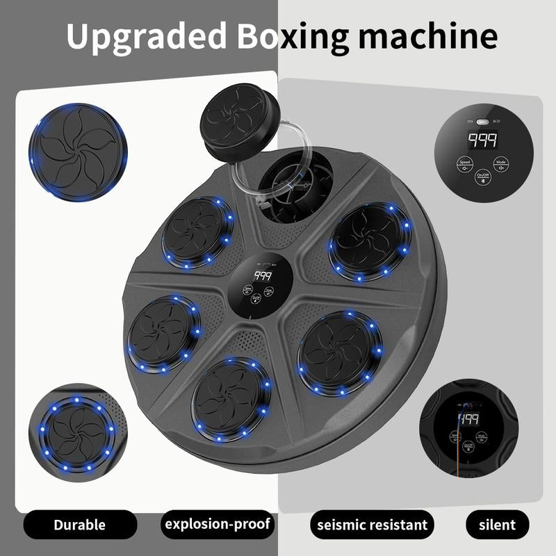 Christmas Gift, Upgrade and Increase the Six-Target Intelligent Boxing Training Set, Musical Boxing Machine with Gloves, Intelligent Counting Boxing Machine, Electronic Boxing Training Target, 12 Speed Adjustable, 12 Strike Modes